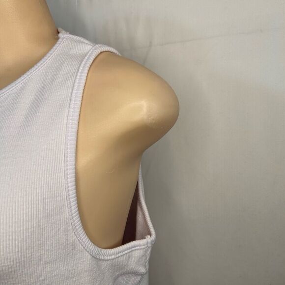 NWT PrettyLittleThing White Cup Detail Racer Split Midi Dress Sleeveless Size 10 - Picture 7 of 17